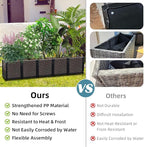 Large Planters for Outdoor Plants 14" Tall Planter Box, Raised Beds for Gardening Self Watering, Elevated Planter Box with Legs, Rectangular Garden Planters for Outdoor Plants Flowers, 47.2"L x 15.7"W