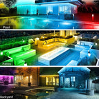 KSIPZE Outdoor LED Rope Lights,IP68 Waterproof Outside Led Lights with Smart App,Music Sync RGB Exterior Led Strip Lights for Roof，Balcony,Deck,Pool (40ft)