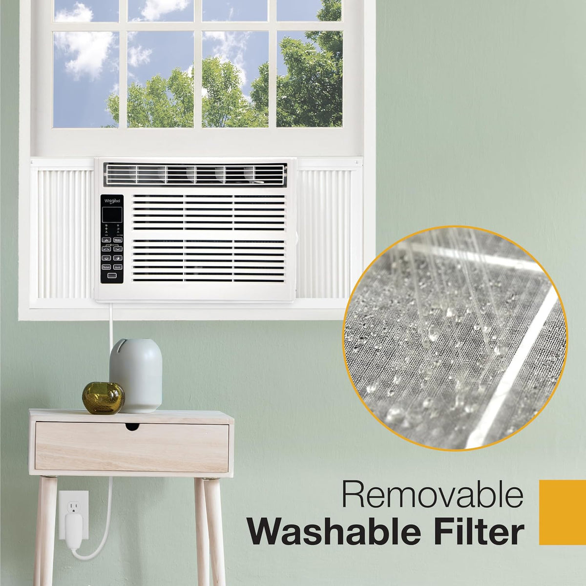 whirlpool 6,000 btu window air conditioner with dehumidifier, view 9