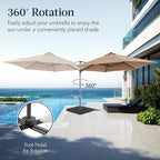 Best Choice Products 10ft Offset Cantilever Hanging Market Patio Umbrella, Smooth 360° Rotation, 8 Sturdy Ribs, Easy Adjustment - Tan
