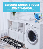 TidyFriend Laundry Detergent Holder with Laundry Room Rug Runner, Detergent Stand for Spill Protection, Non-Slip Runner Mat, and Stylish Room Organizer for Home & Laundry Spaces (Kit)