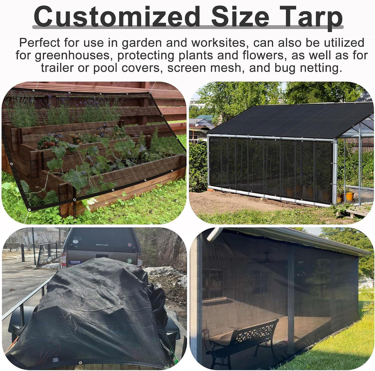 love story 20x30ft shade cloth for plant, knitted, front angle view