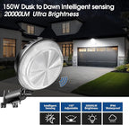 2 Pack 150W LED Barn Light, 20000LM Dusk to Dawn Security Light with 150° Adjustable Angle Photocell, IP66 Waterproof 6500K Daylight Outdoor Lighting for Farmhouse/Yard/Street/Garage