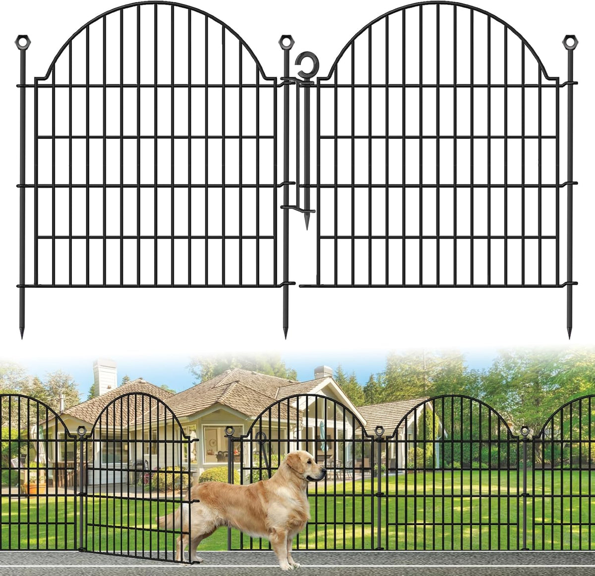 5 panels no dig decorative garden fence with, main product view