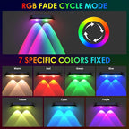 Solar Fence Lights Outdoor - Warm White & RGB 6 Color, Dusk to Dawn Solar Deck Light, Solar Lights Outdoor IP65 Waterproof, Garden Lights for Outside/Backyard/Railing/Step/Patio/Wall (12 pack)