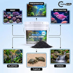tradegrade premium activated carbon (1 gallon) granular charcoal showing dimensions