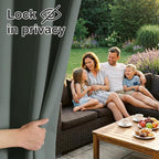 RYB HOME Outdoor Curtains for Patio Waterproof Block Sunlight Thermal Insulated Privacy Assured Thick Outside Curtains for Porch, Gazebo, Pergola, W52 x L84, Dark Green, 1 Panel