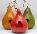 Natural Gourd Birdhouses Set of 3 – Hanging Bird Houses for Wrens & Small Birds, 1.5 Inch Entrance, Outdoor Nesting Gourds, Weather-Sealed