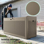 DRATO 60 Gallon Deck Box, Waterproof Resin Large Outdoor Storgae Box for Patio Furniture, Patio Cushions, Gardening Tools, Pool Supplies, Lockable（Gray，60 Gallon）