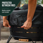 tiki patio 25-inch smokeless outdoor wood burning fire, close-up detail