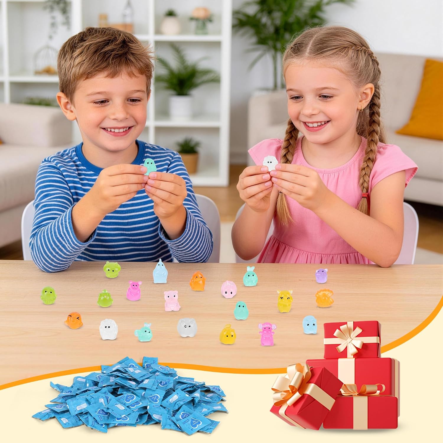 140 PCS Mini Resin Animals Blind Bags, Glow in the Dark Animal Resin Models, 50+ Animal Designs for Adults, Miniature Animals for Classroom, Fairy Garden, Dollhouse Decor, DIY Craft Decor