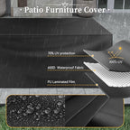 Aoxun 6 Piece Patio Furniture Set with Wide Armrests Wicker Rattan Outdoor Sectional Sofa Set with Coffee Table and Thickened Cushions, Grey/Black(Waterproof Cover Included)