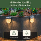 Vego garden Solar Garden Lights to Flat Beds Waterproof Earthy Brown 4 Pack | magnetic solar garden lights outdoor waterproof ambient lamp