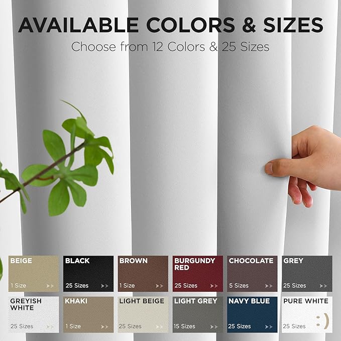 Joydeco Blackout Patio Sliding Door Curtains 90 Inches Long, Grommet Privacy Room Divider Curtains, Extra Wide Thermal Blackout Drapes for Bedroom Living Room (Greyish White, 80Wx90L, 1 Panel)