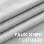 H.VERSAILTEX Linen Curtains 100% Blackout Curtains for Bedroom 90 inch Long Full Light Blocking Nature Linen Blended Window Curtains for Living Room Nickel Grommet (2 Panels, Glacier Gray)