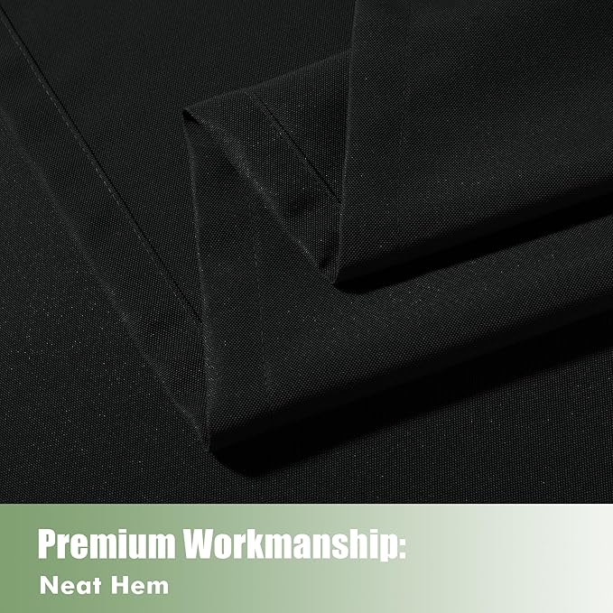 HolidayIdeas Outdoor Curtains for Patio Waterproof, 8 Panels - 54x84 Inches - Weatherproof Privacy Outsides Curtains for Cabana Porch Pergola, Sunlight & UV Blocking (Black, Grommet Top)