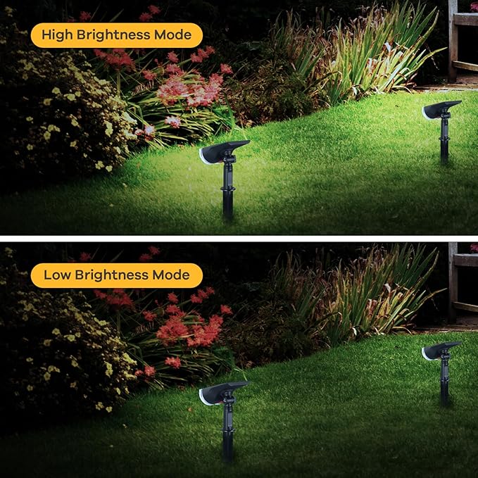 Linkind Solar Lights Outdoor StarRayS, Bright Solar Spot Lights Outdoor, IP67 Waterproof Spotlights for Garden Yard Landscape Walkway Patio Tree (Daylight, 10 Pack)
