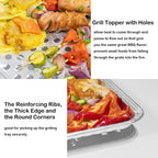 15 Pack Disposable Aluminum Foil Grill Topper Pans, Grill Grate Liners, BBQ Grill Accessories for Outdoor Cooking and Camping - Prevents Food from Falling into Grill or Sticking to Grate