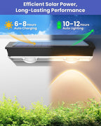 Solar Fence Lights Outdoor, 10 Pack Warm White/RGB Fence Solar Lights with 2 LED, IP65 Waterproof, Backyard Patio Decor for Deck, Wall, Railing, Pool, Stair