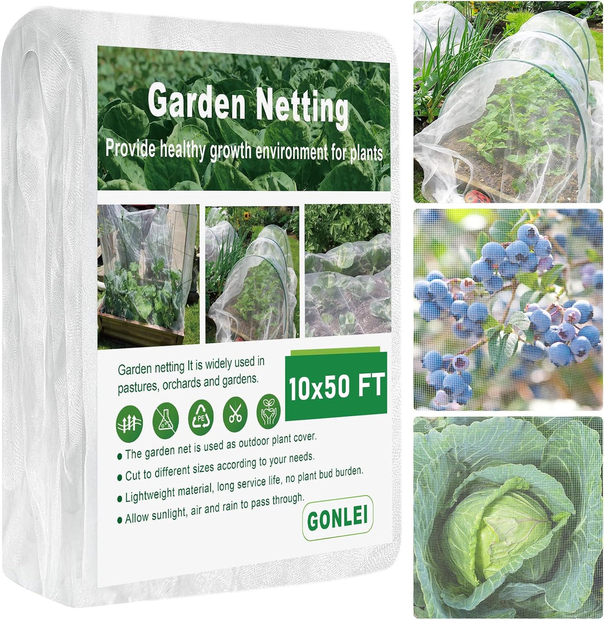 gonlei garden netting 10 x 50 ft ultra shown in use