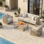 vexwalx luxury patio furniture set, 4-piece curved outdoor, main product view