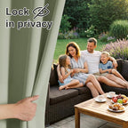 RYB HOME Extra Wide Outdoor Curtains for Patio Waterproof Heavy Duty Thermal Insulated in Summer Full Coverage Privacy for Gazebo, Cabana & Pergola, W100 x L90, Sage Green, 1 Panel