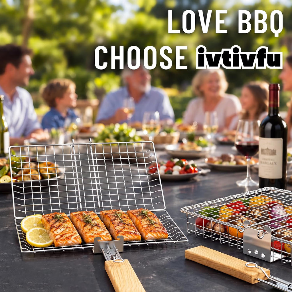 nesting grill basket set, bbq accessories, outdoor camping, package contents