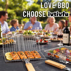 nesting grill basket set, bbq accessories, outdoor camping, package contents