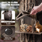 Gnodary Squirrel Feeders for Outside, Durable Squirrel House for Outdoor - Chipmunk Feeder, Squirrel Food for Backyard Squirrels Hold Corn, Corn Cob, Peanuts (Walnut Brown)