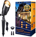 gardenreet brass outdoor spotlight, 12v led, 2700k, black, main product view