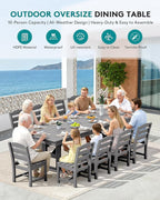 SERWALL Outdoor Dining Chairs Set of 4, All-Weather HDPE Patio Chair with 19.7" Widened Seat, for Backyard, Garden, Gray