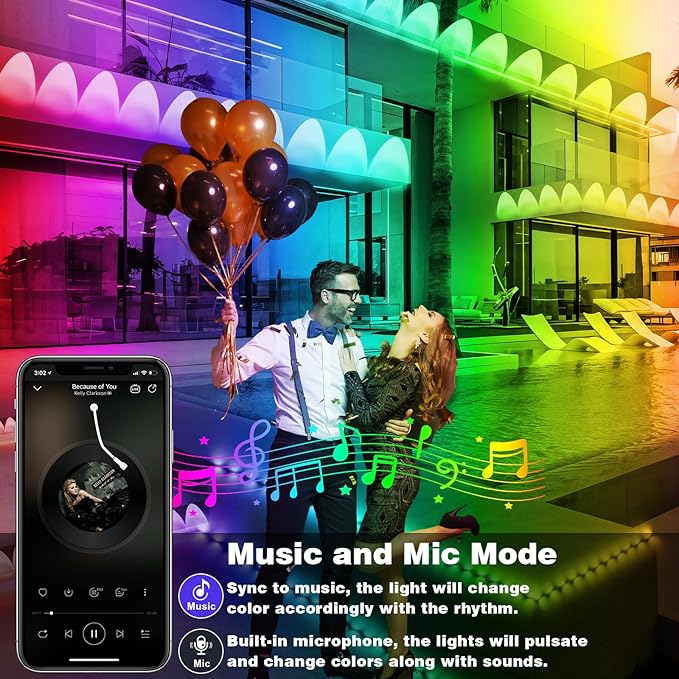 FBZ 150FT Permanent Outdoor RGB Lights - IP67 Waterproof with Smart App Control Remote,DIY Scene Modes, Music Synchronization,Eaves Lights for Garden Decor,Deck,Christmas