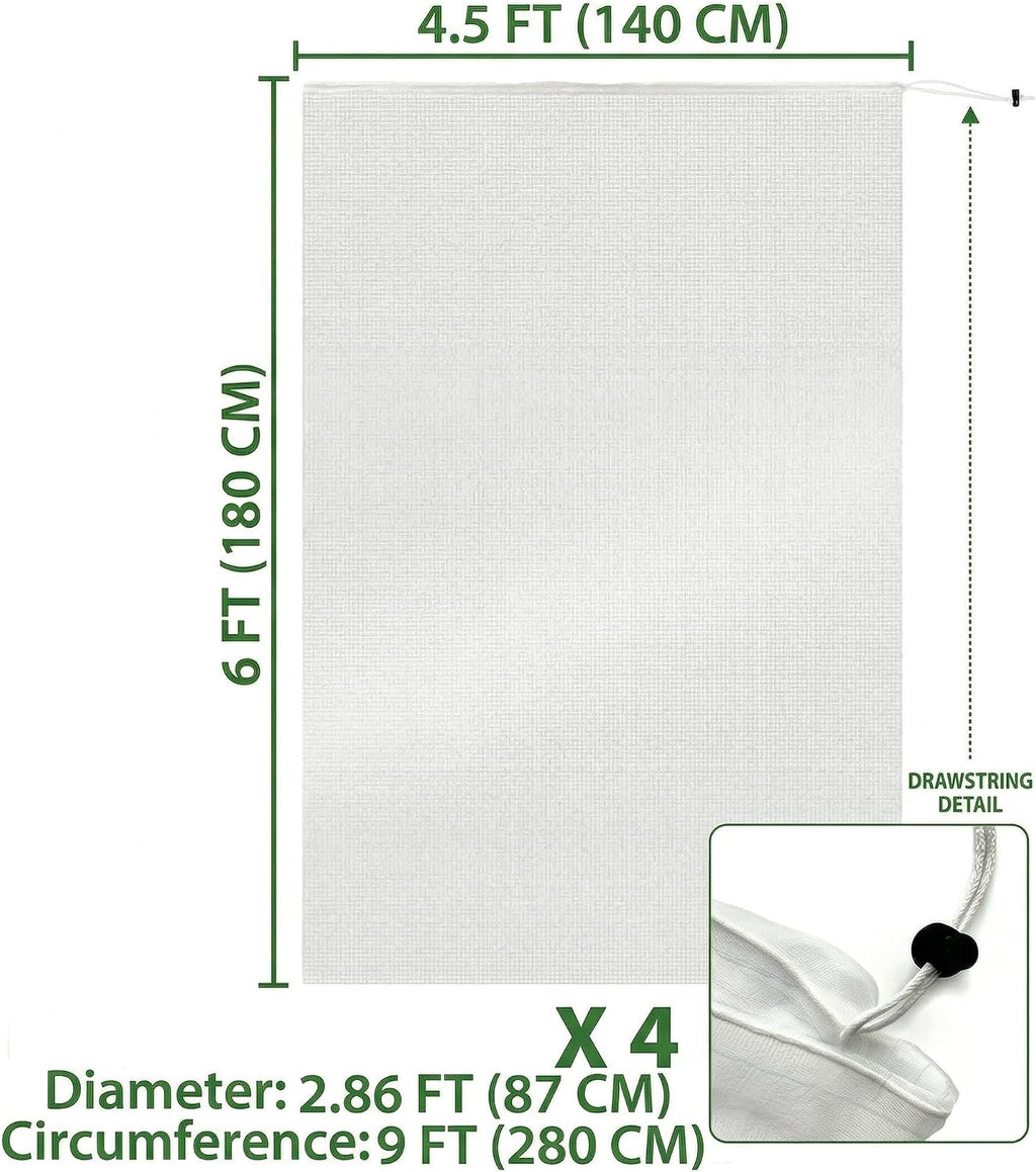 fruit tree protection bags 4x4.5 ft | pack showing dimensions
