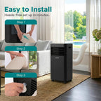 serenelife 10,000 btu portable air conditioner, 115v compact, package contents