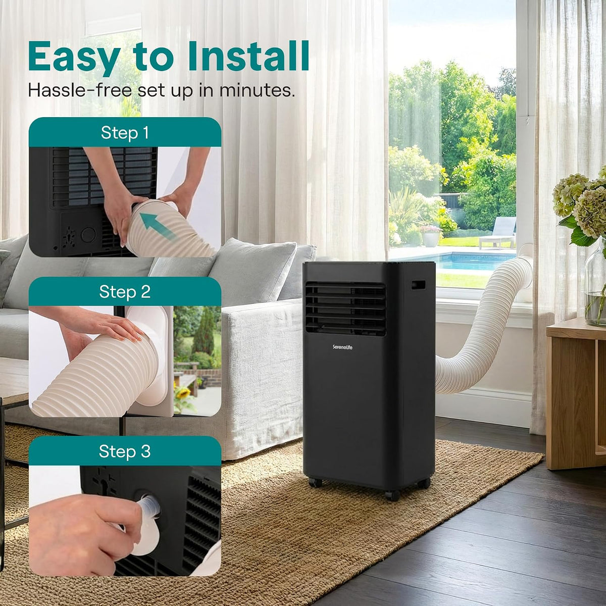 serenelife 8,000 btu portable air conditioner | ac, package contents