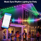 100FT Smart Permanent Outdoor Lights Eaves String | IP67 waterproof, APP & remote control, LED roofline lighting for Christmas and daily decor