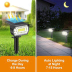 LANSOW Solar Spot Lights Outdoor, [4 Pack/76 LED] 2-in-1 Solar Landscape Spotlights, 3 Modes IP65 Waterproof Dusk to Dawn Solar Powered Flood Wall Lights for Outside Yard Garden Pathway(Cool White)