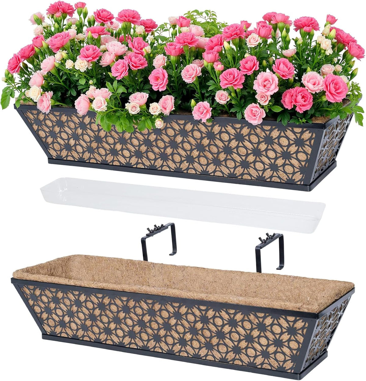 hehimhis 24 inch 2 pack railing planter box, main product view