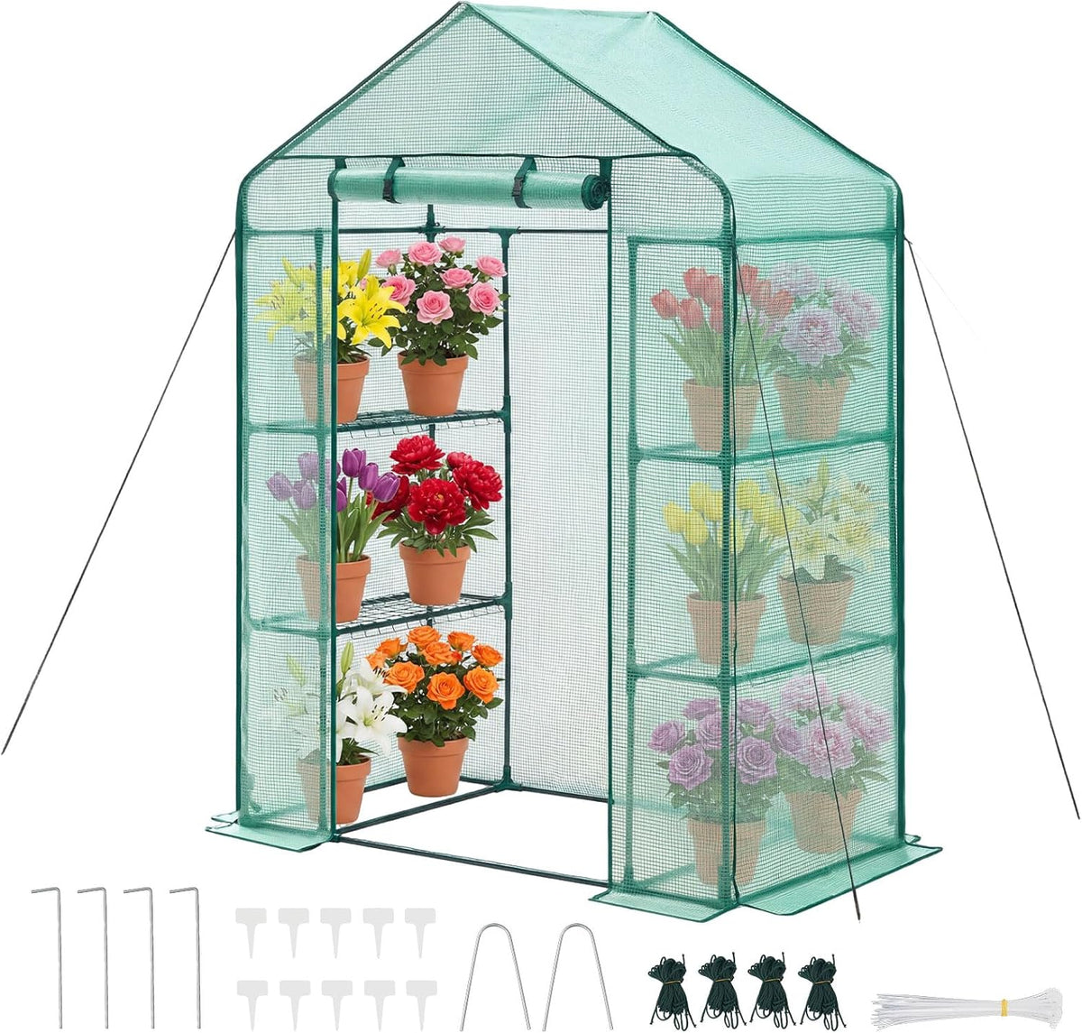 vevor walk-in greenhouse, 55.5" x 28.3" x 78.7", main product view