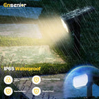 Ensenior Solar Spotlights Outdoor, 56 LEDs Brightness Adjustable 3000K LED Solar Garden Lights, Halloween Christmas Landscape Lighting for Flag/Yard/Pathway, IP65 Waterproof - 6 Pack