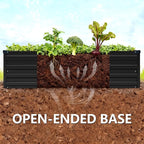 Vengarus 8x2x1FT (2 Pack) Galvanized Raised Garden Bed Kit, Outdoor Metal Planter Box for Vegetables, Rectangular Steel Container, Easy Assembly (Black)