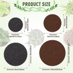 Patelai 16 Pieces 4 Sizes Cork Plant Coasters 4/6/ 8/10 Inch Round Fabric Reversible Cork Trivets Pads for Houseplants Indoors Waterproof Absorbent Waterproof Tray Pot for Drink(Brown, Charcoal)