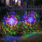 Solar Garden Lights Outdoor Decor: Fireworks Light Waterproof for Yard Decorations Outside - LED Fairy Sparklers Firework Lighting for Patio Decorative - Easter Birthday Home Gifts for Grandma Mom