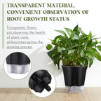 Self Watering Pots for Indoor Plants with Deep Reservoir and High Drainage Holes for Outdoor Plants and Flowers, Bare Root Planter (5.91'',Black,9 Pcs)