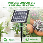 49ft solar drip irrigation system kit, auto watering shown in use