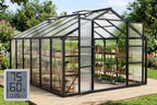 10x12 ft greenhouse with hygrometer, windproof uv protection, main product view