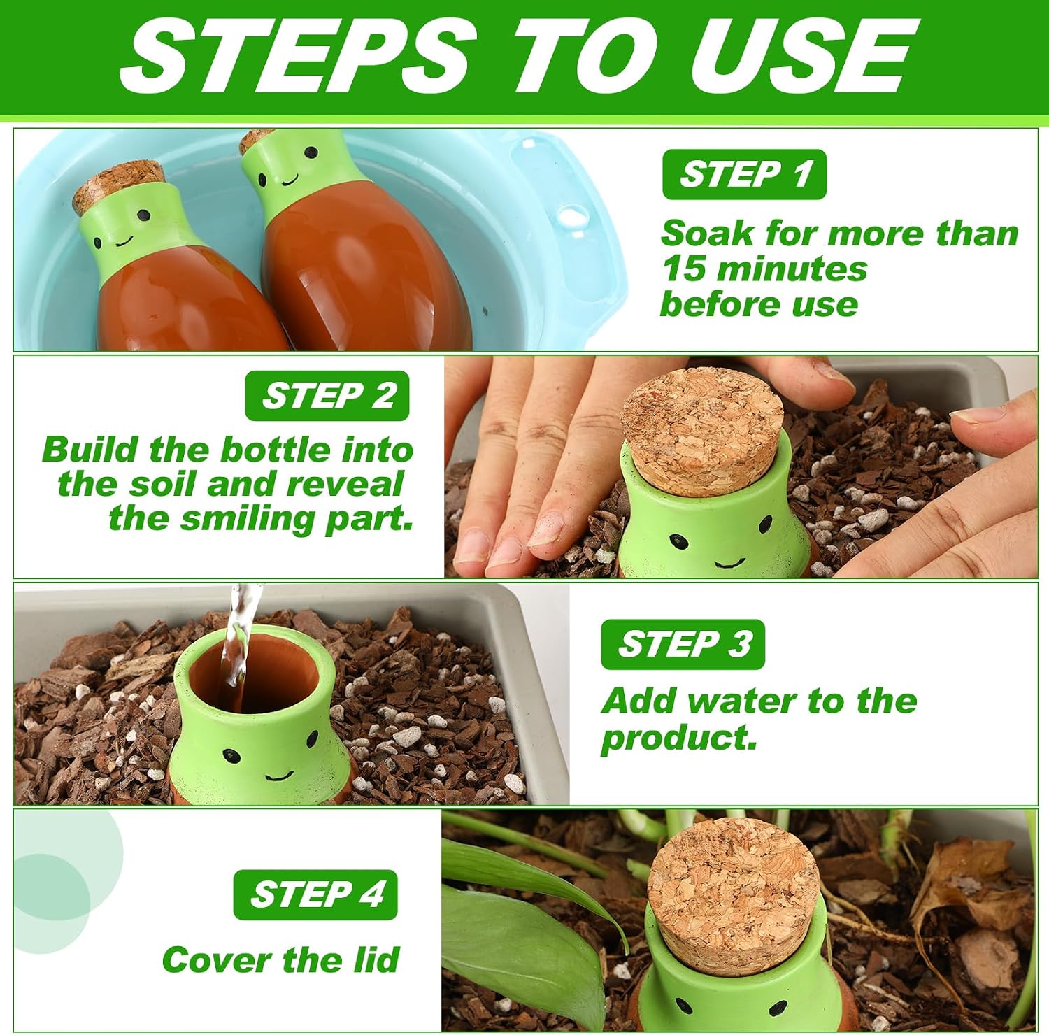 LemonRoad 4 Pcs Self Watering Terracotta Globes 11.5oz Large Ollas Plant Watering Globes Planter Insert Spike Pot Clay Planter Irrigation Device for Outdoor Indoor Easy to Refill Plant Lover Gift