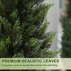 vivatrees 4ft artificial cedar topiary trees 2 pack, close-up detail