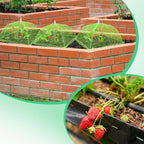 4 Sets Strawberry Plant Support with Mesh Cover - Square Gardening Frame, Animal Barrier, Iron Stakes & Storage Bag for Healthy Strawberries, Tomatoes, Veggies (Green) (4 pcs)