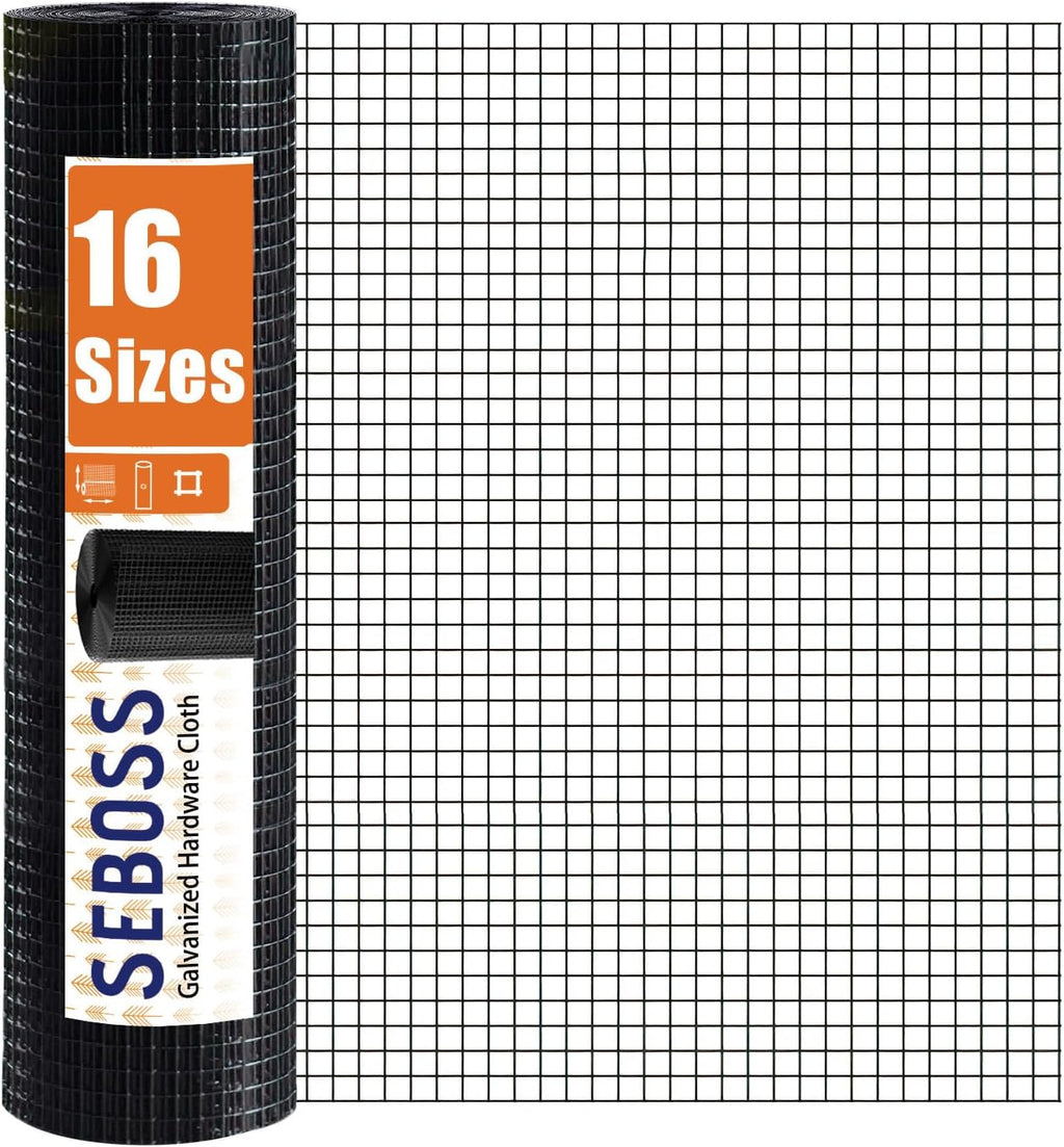 Hardware Cloth 1/2 inch Chicken Wire Fencing 48 x 100 Ft 19-Gauge | Black Vinyl Coated Wire Mesh Roll, Garden Fencing, Welded Wire Fence Roll, Wire Mesh Fencing, Rabbit Wire and Rodeng Wire